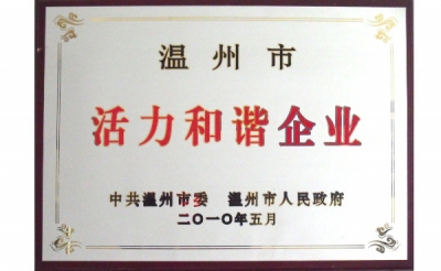 2010年溫州市活力和諧企業(yè)